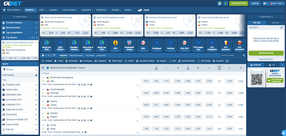 1xBet sports betting